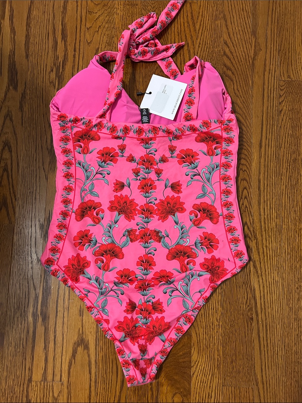 NWT BeachRiot Magenta and Floral One Piece - Picture 3 of 5